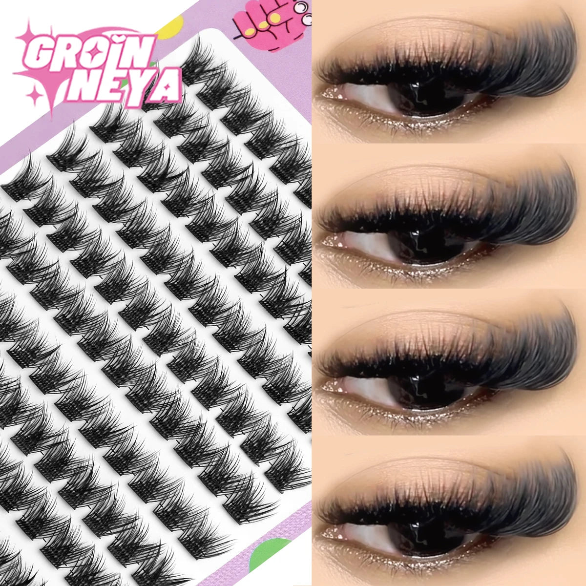 DIY Lash Clusters Kit - Natural Wispy Individual Eyelash Extensions
