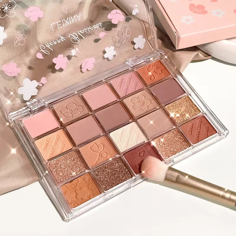 20-Color Eyeshadow Palette - Glitter Shimmer And Matte  Long-Lasting Makeup
