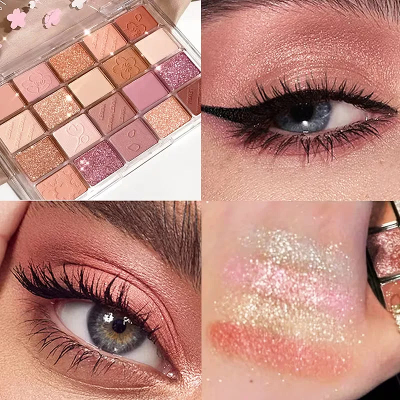 20-Color Eyeshadow Palette - Glitter Shimmer And Matte  Long-Lasting Makeup