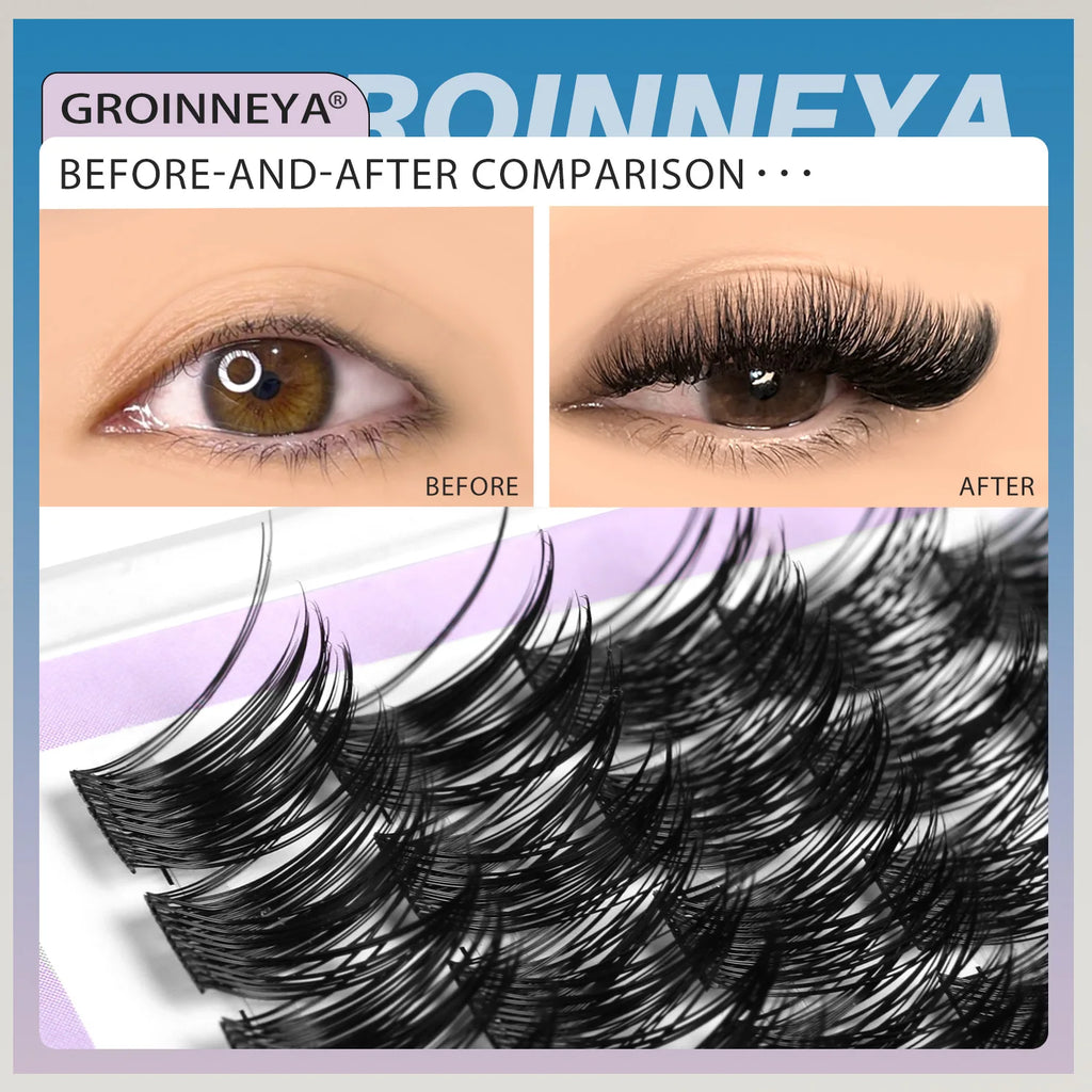 DIY Lash Clusters Kit - Natural Wispy Individual Eyelash Extensions