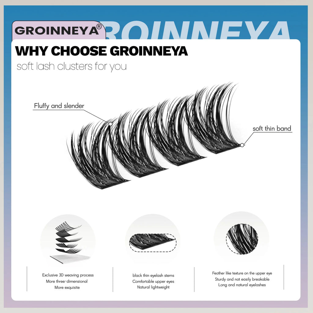 DIY Lash Clusters Kit - Natural Wispy Individual Eyelash Extensions