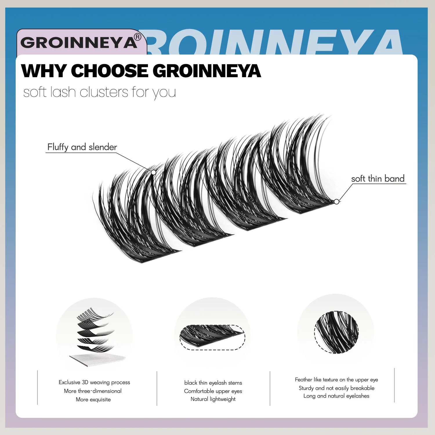 DIY Lash Clusters Kit - Natural Wispy Individual Eyelash Extensions