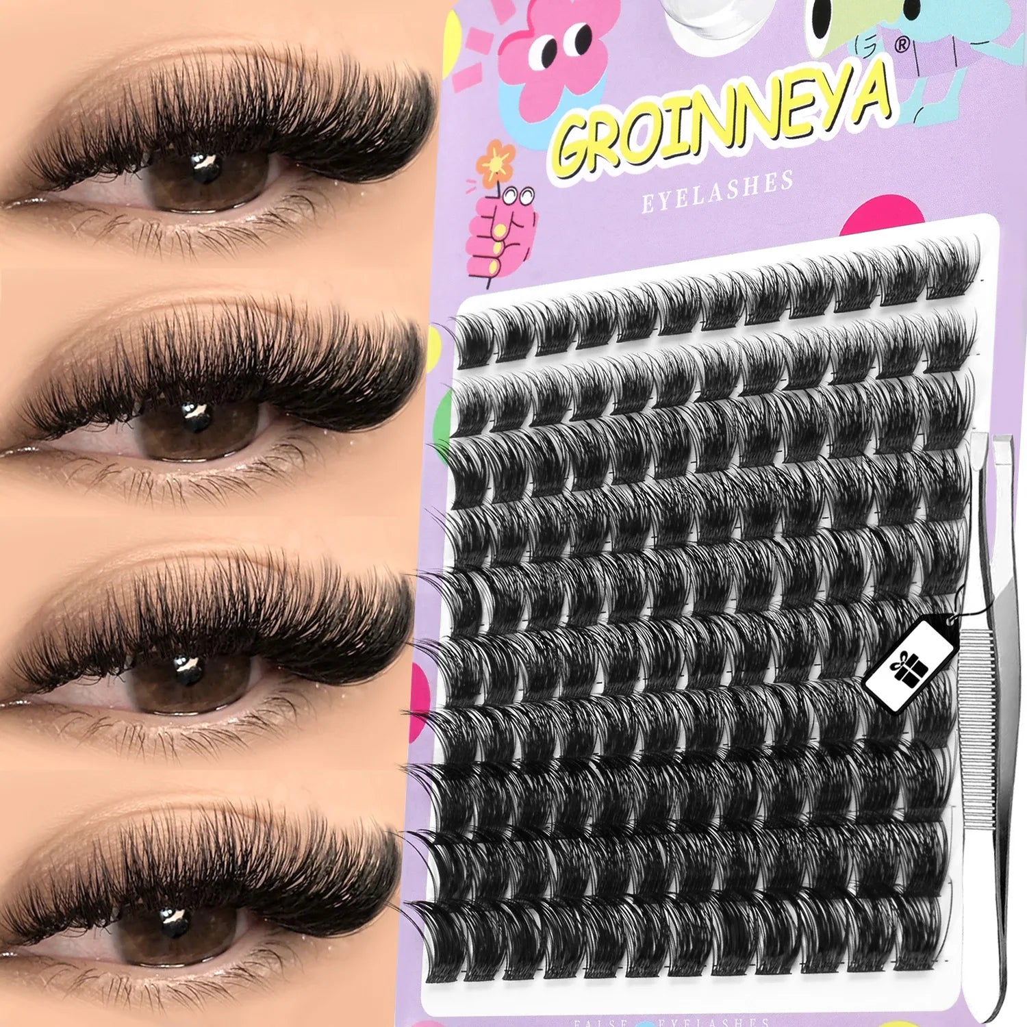 DIY Lash Clusters Kit - Natural Wispy Individual Eyelash Extensions