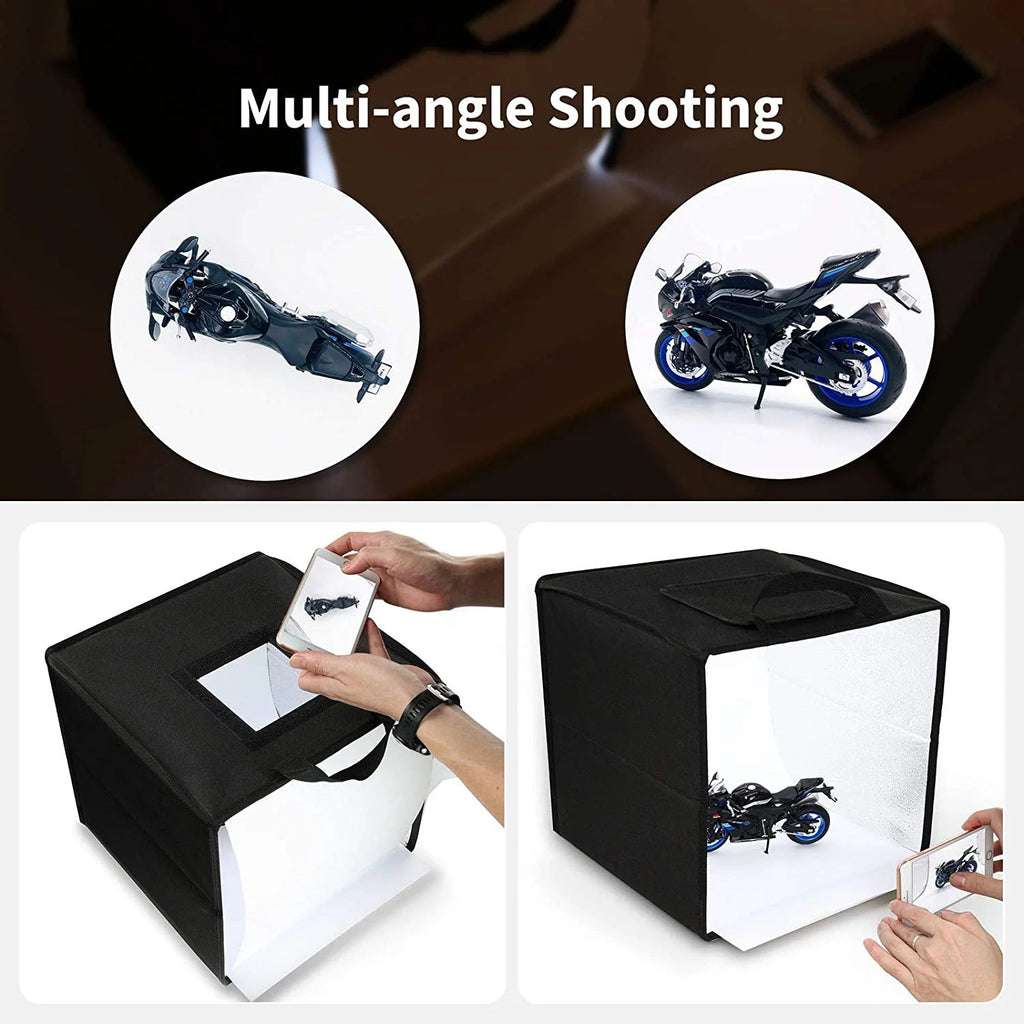 Portable Photo Studio Light Box - LED Photography Tent With Adjustable Brightness