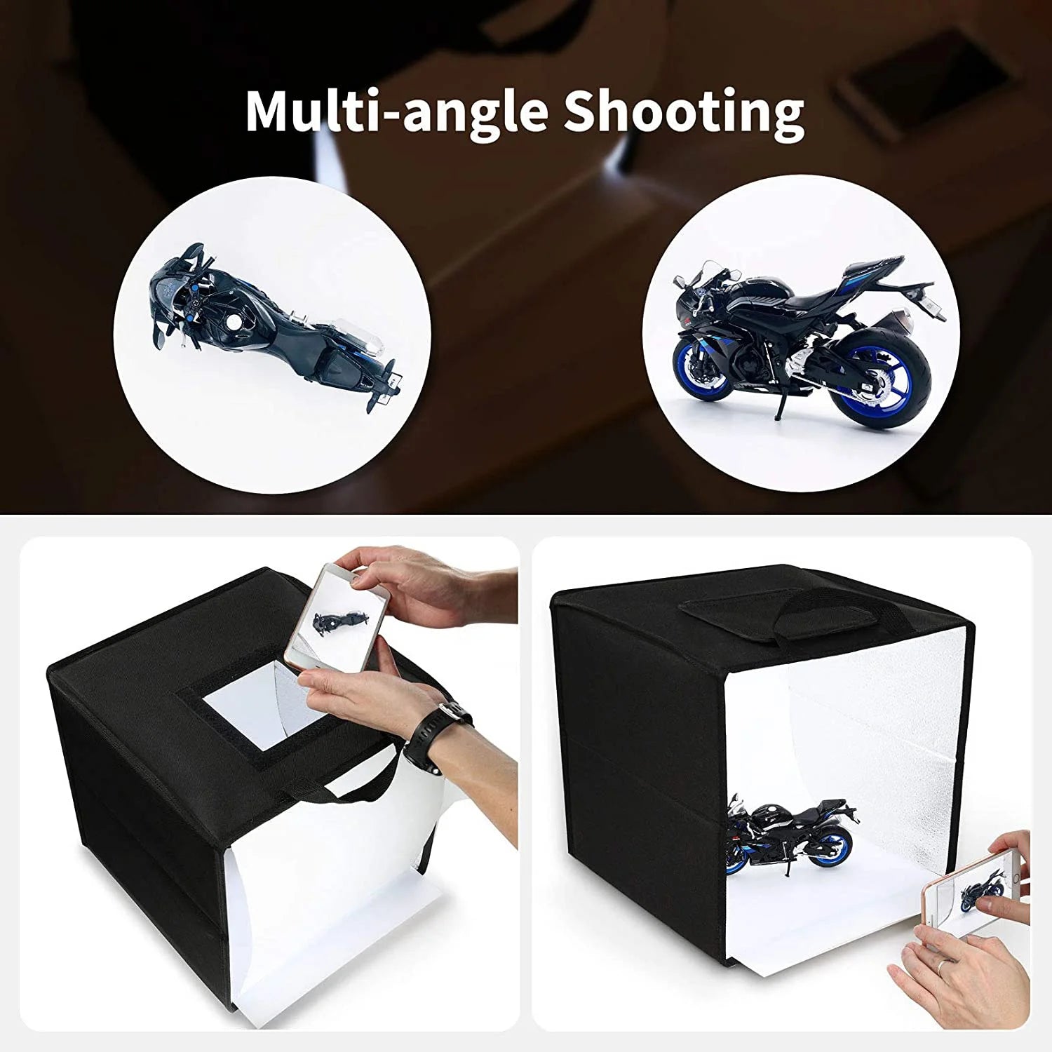 Portable Photo Studio Light Box - LED Photography Tent With Adjustable Brightness