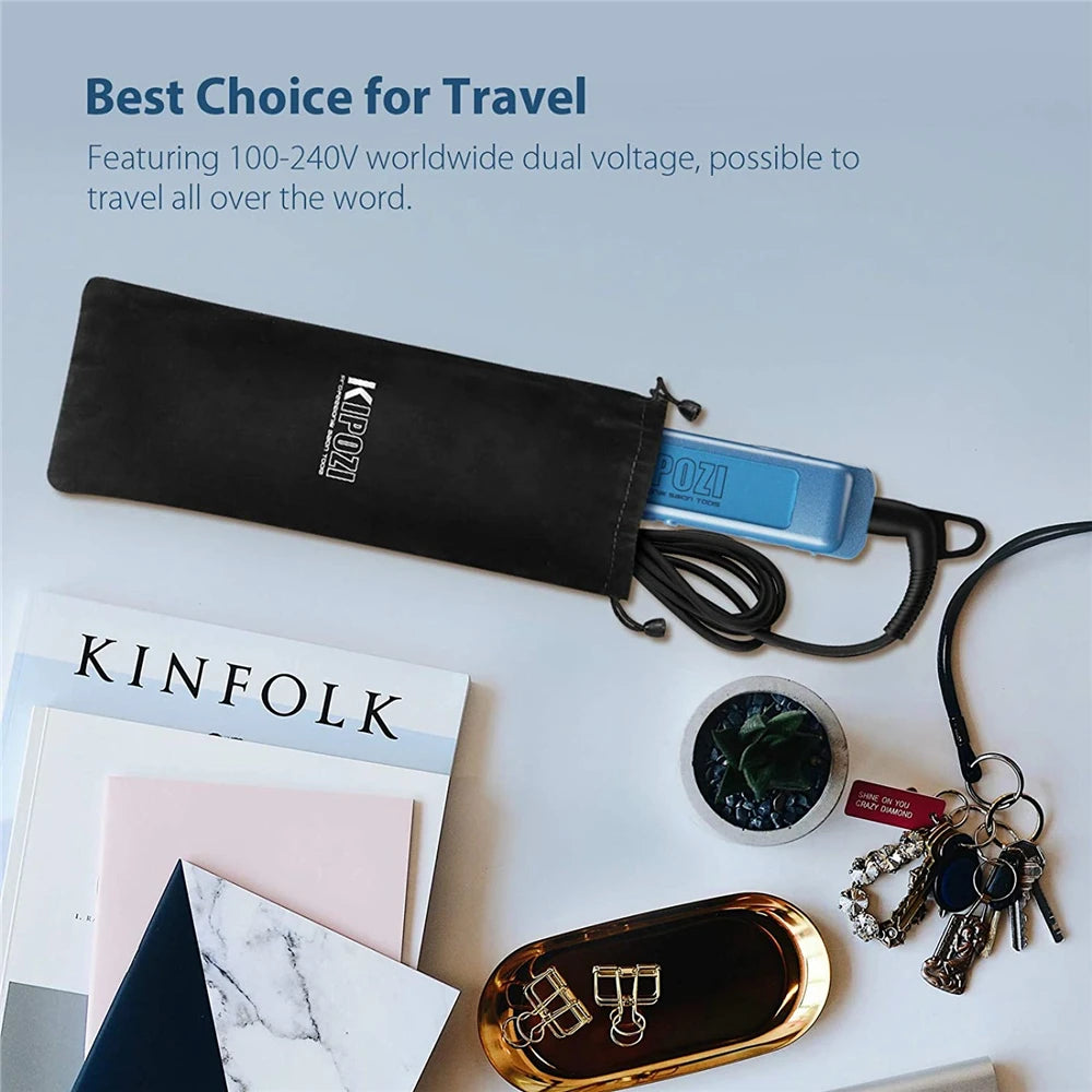 KIPOZI Professional Titanium Hair Straightener - LCD Digital Flat Iron