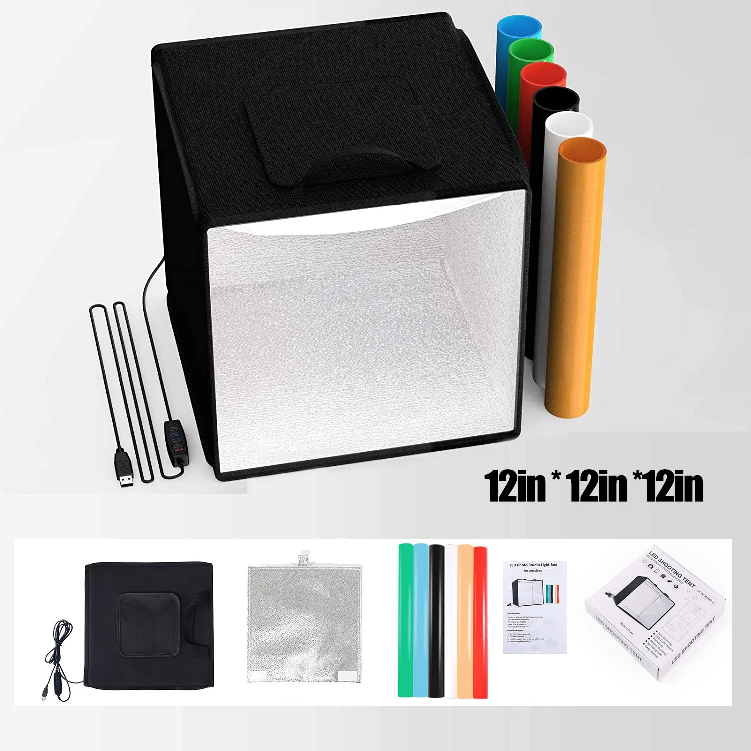 Portable Photo Studio Light Box - LED Photography Tent With Adjustable Brightness