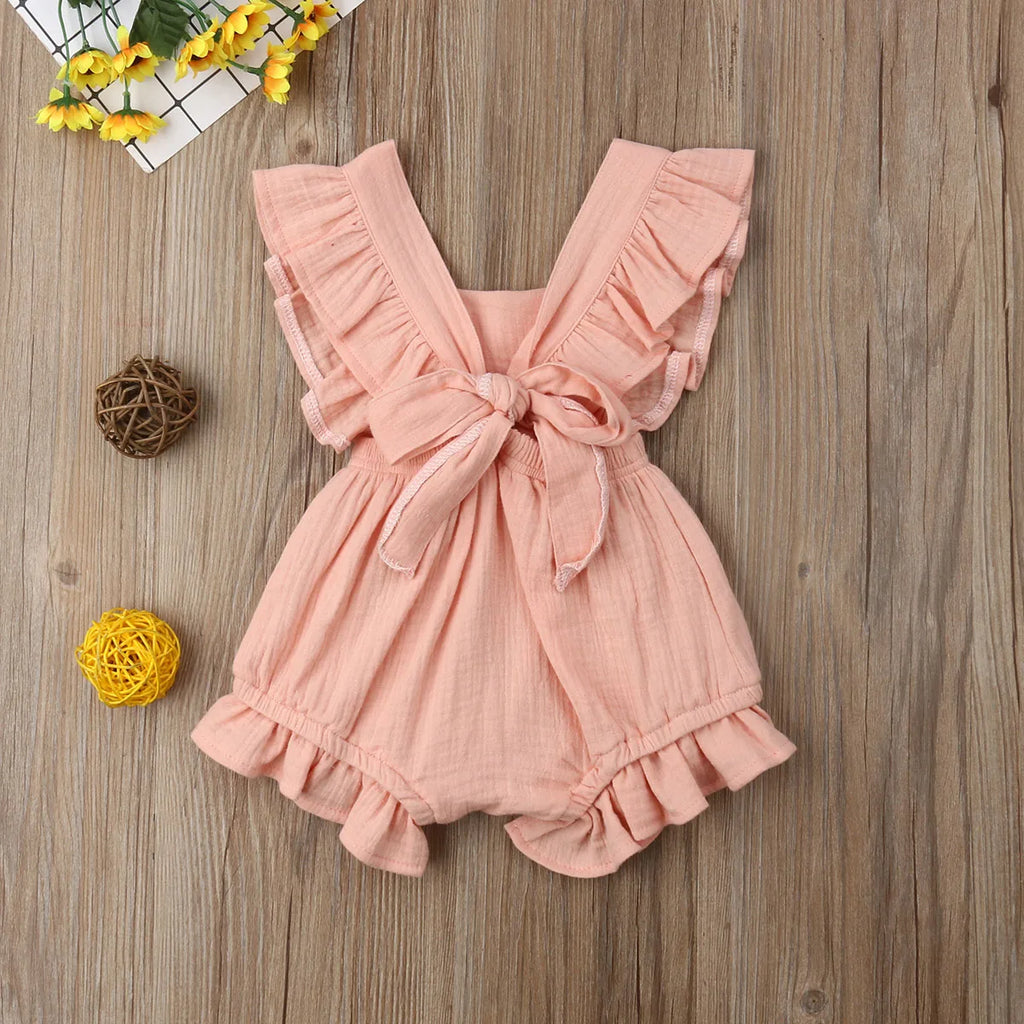 Baby Girl Summer Ruffle Romper / Soft Cotton Bodysuit 1-3 Years