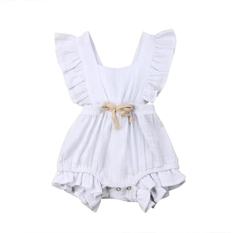 Baby Girl Summer Ruffle Romper / Soft Cotton Bodysuit 1-3 Years