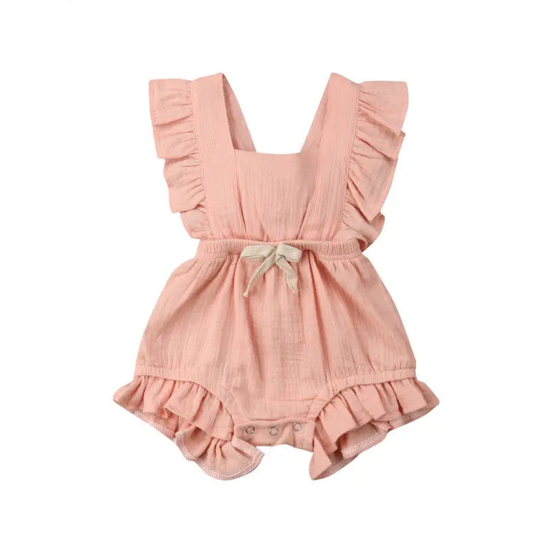 Baby Girl Summer Ruffle Romper / Soft Cotton Bodysuit 1-3 Years