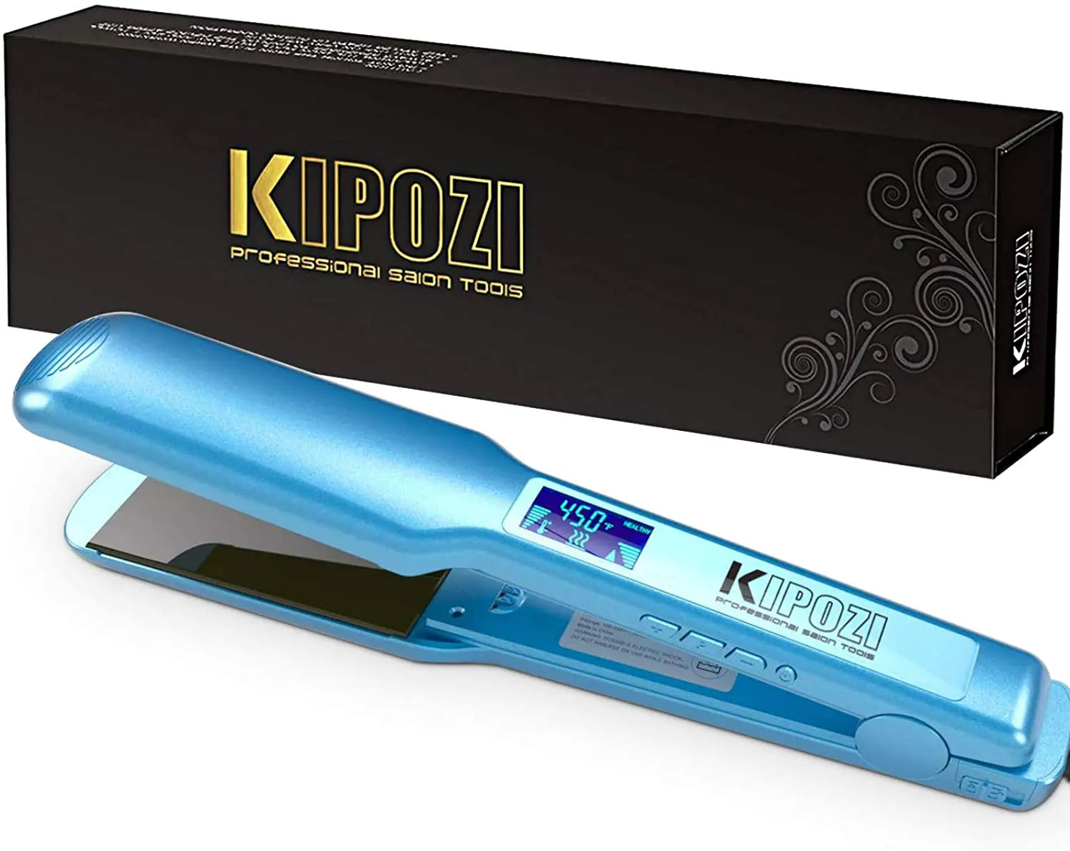 KIPOZI Professional Titanium Hair Straightener - LCD Digital Flat Iron