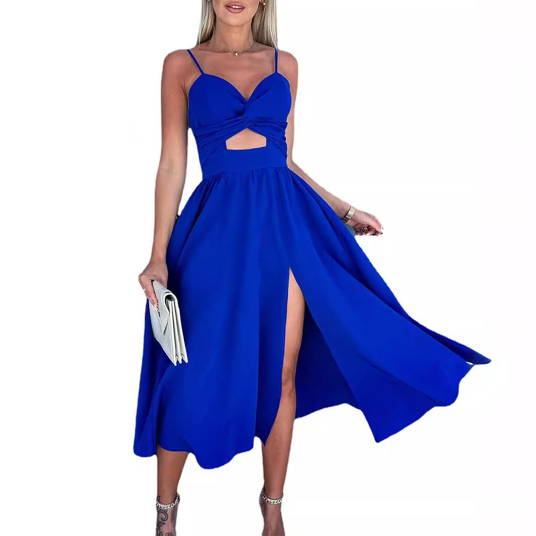 Elegant Womens Summer Maxi Dress - Sleeveless V-Neck Casual Party Dress