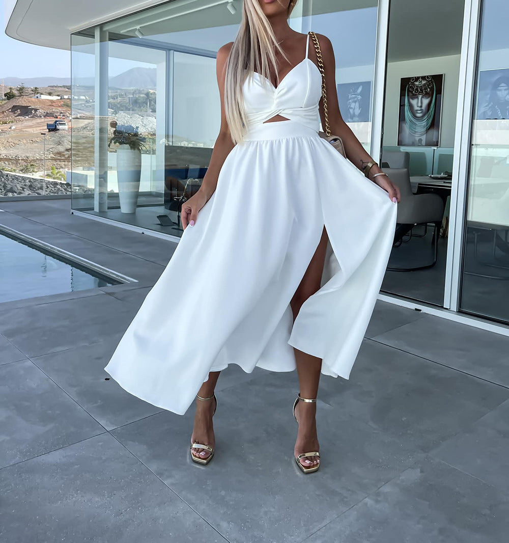 Elegant Womens Summer Maxi Dress - Sleeveless V-Neck Casual Party Dress