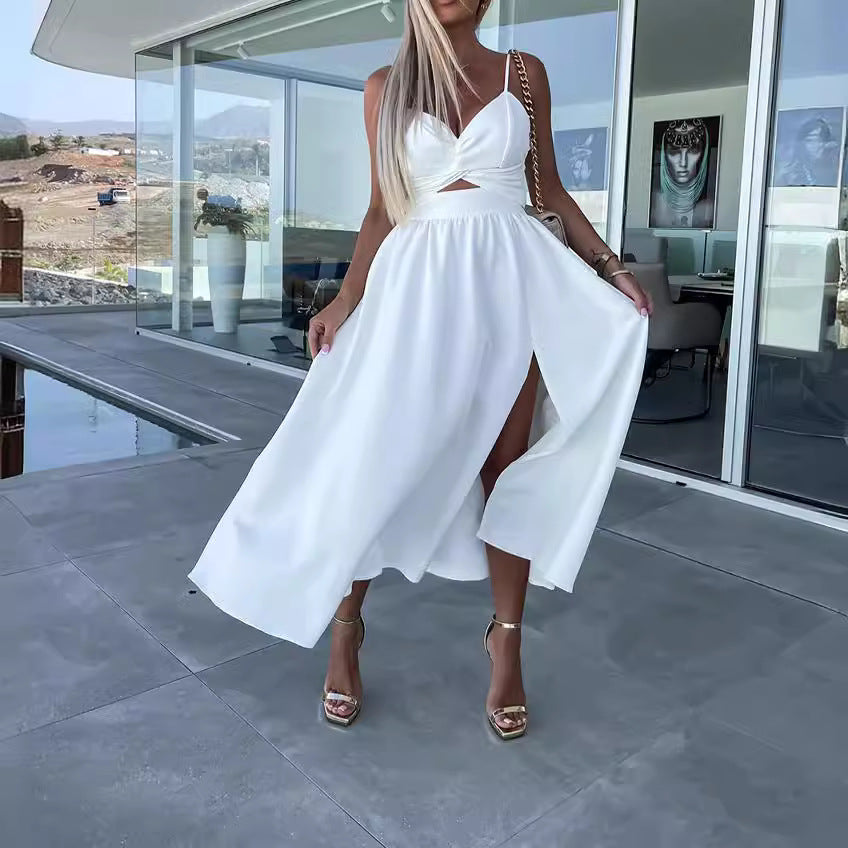Elegant Womens Summer Maxi Dress - Sleeveless V-Neck Casual Party Dress