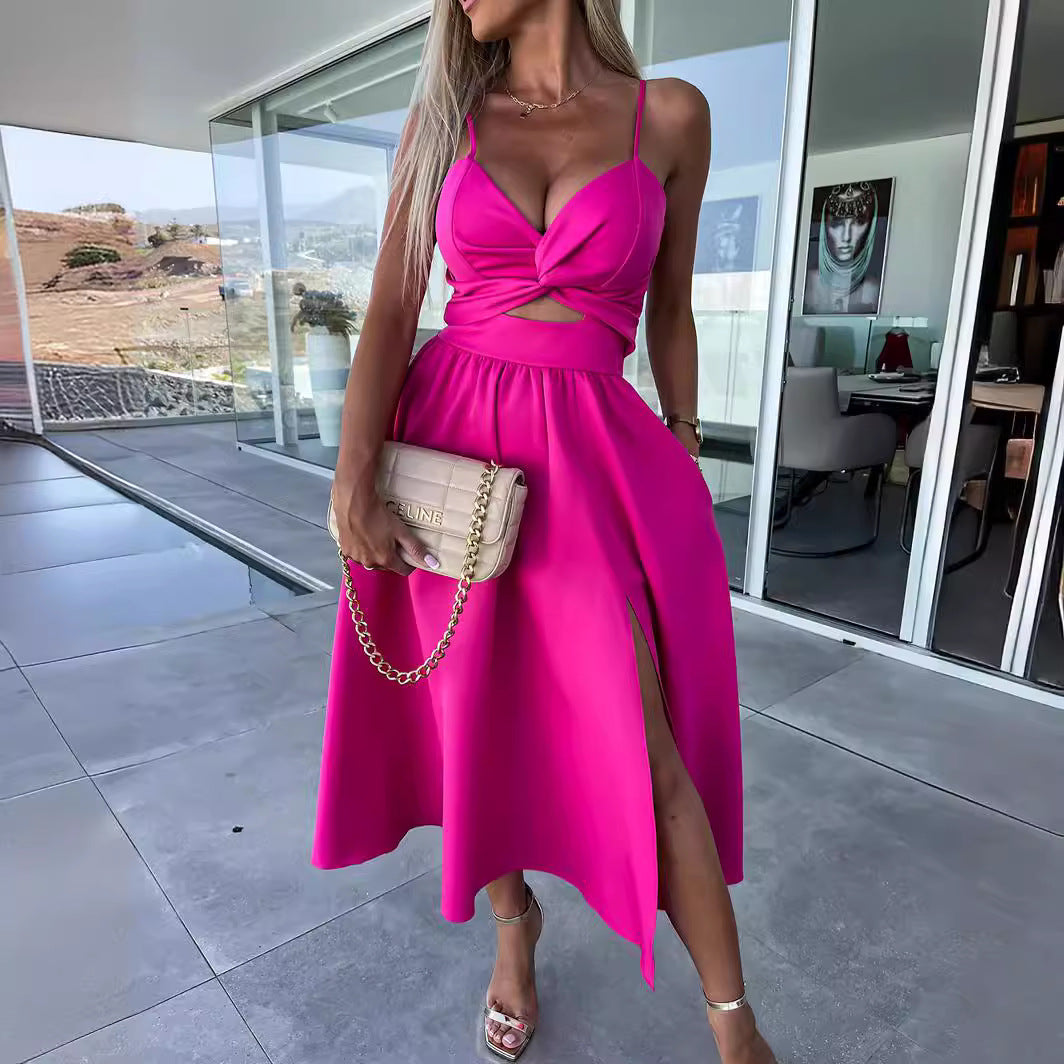 Elegant Womens Summer Maxi Dress - Sleeveless V-Neck Casual Party Dress
