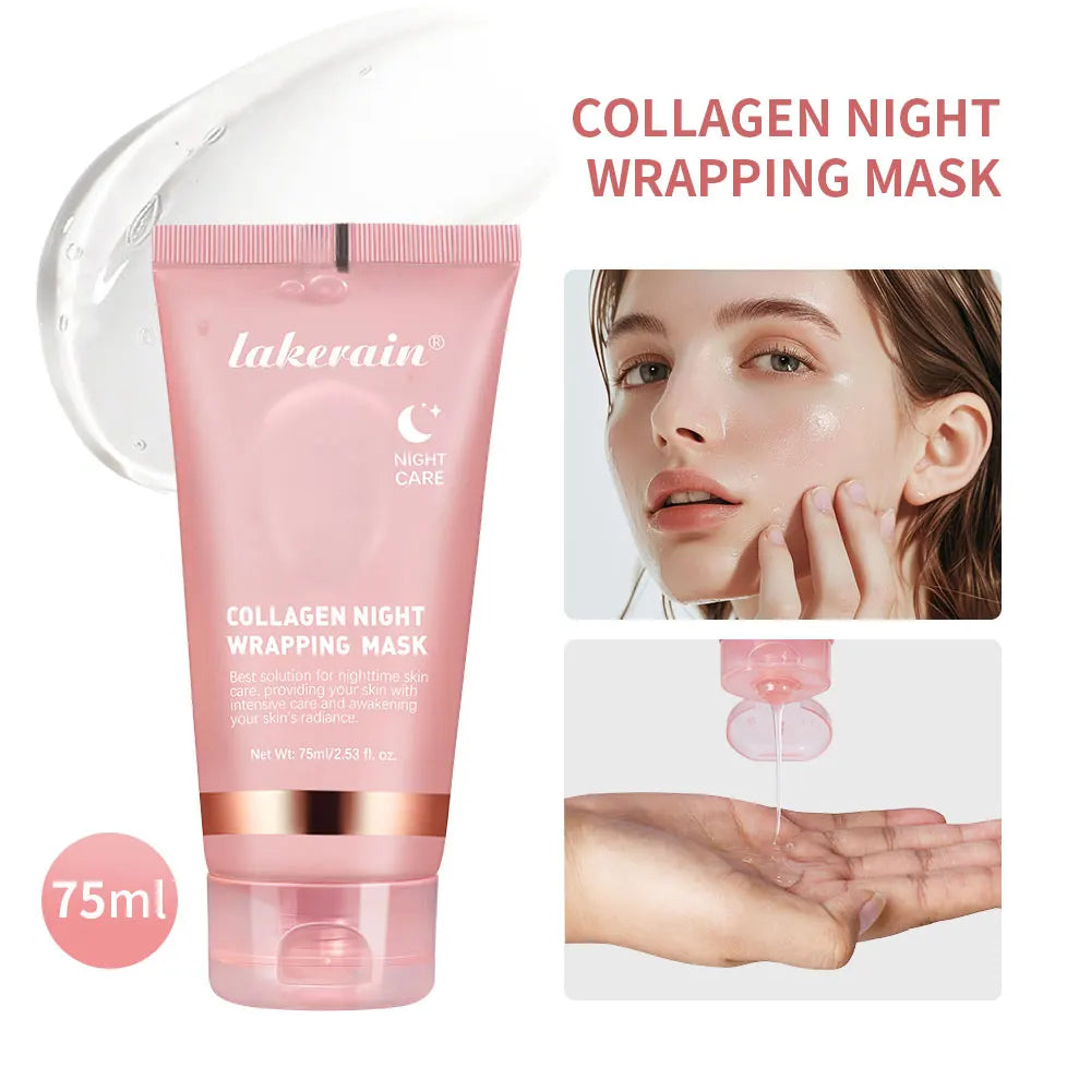 Korean Collagen Overnight Peel-Off Face Mask - Hydrating and Firming Night Treatment (75ml)