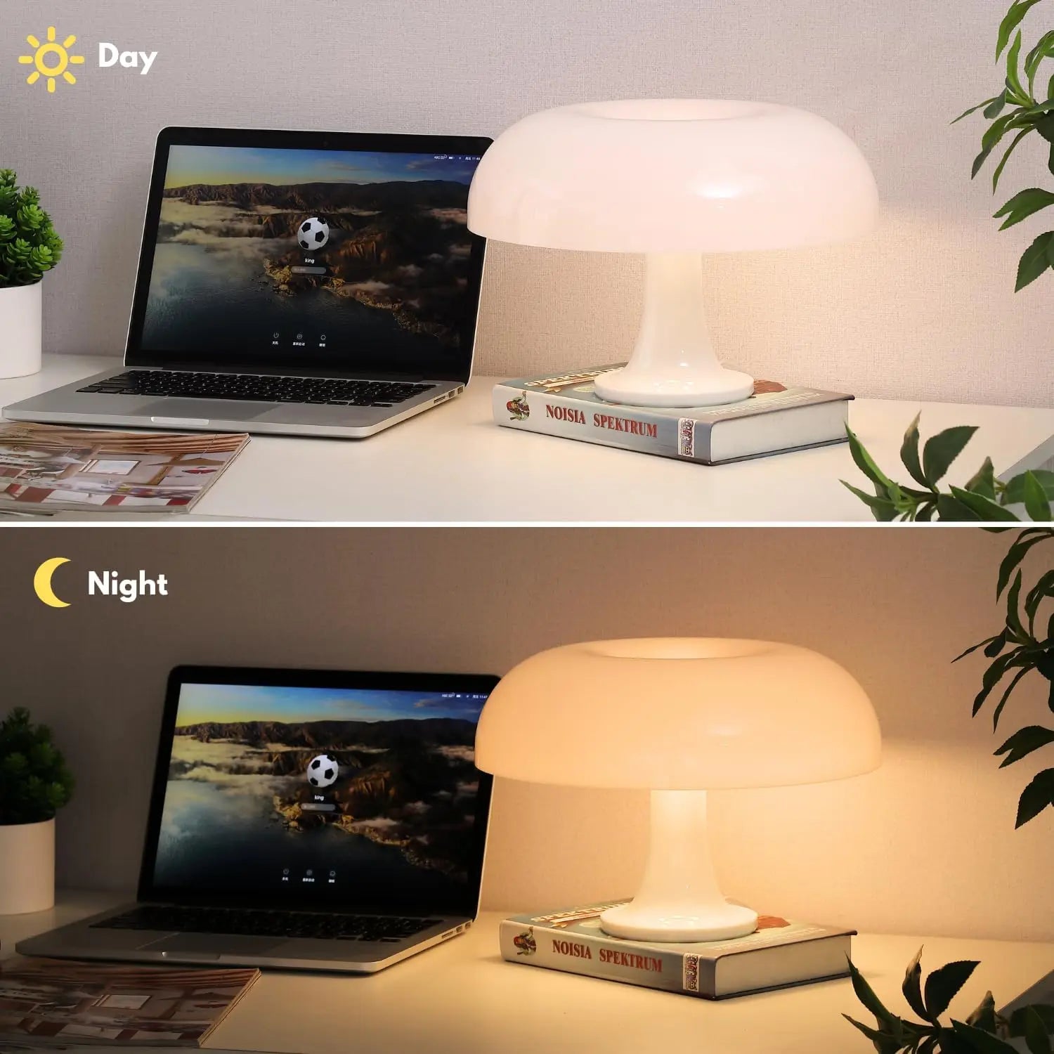 Modern Mushroom Table Lamp - Rechargeable LED Desk Lamp