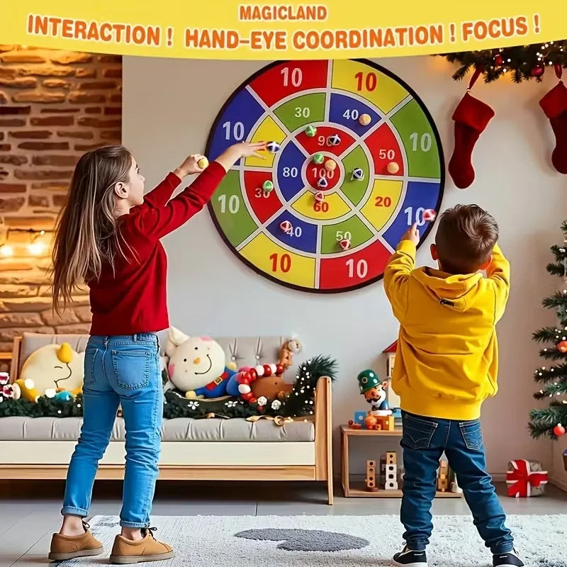 🔥 Kids Sticky Ball Dart Board Game - Safe Indoor and Outdoor Fun