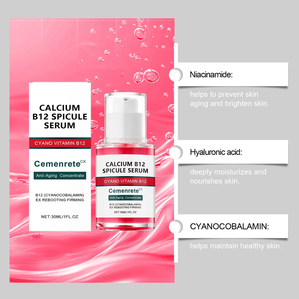 Calcium Anti - Aging Skincare Set - Facial Serum, Eye Patches and Moisturizing Balm