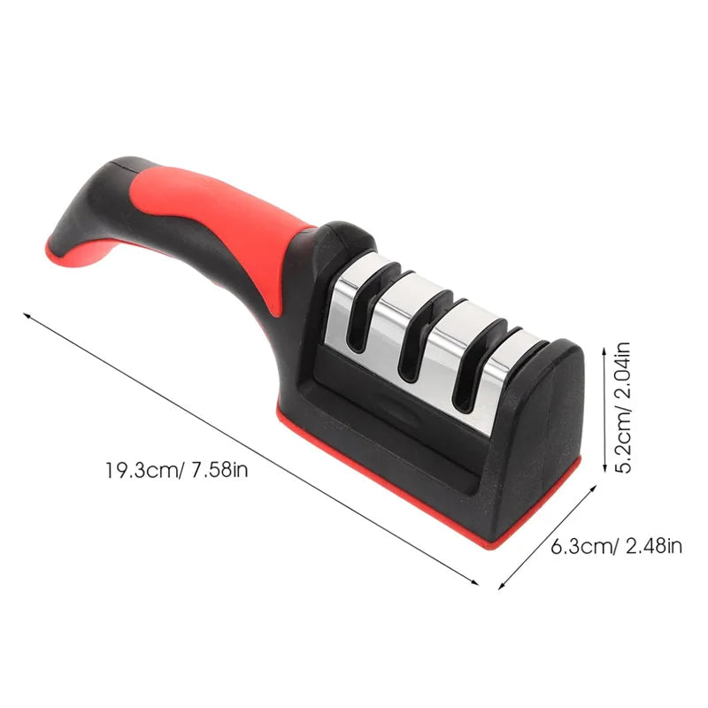 3- Stage Kitchen Knife Sharpener - Non-Slip Professional Knife Sharpening Tool