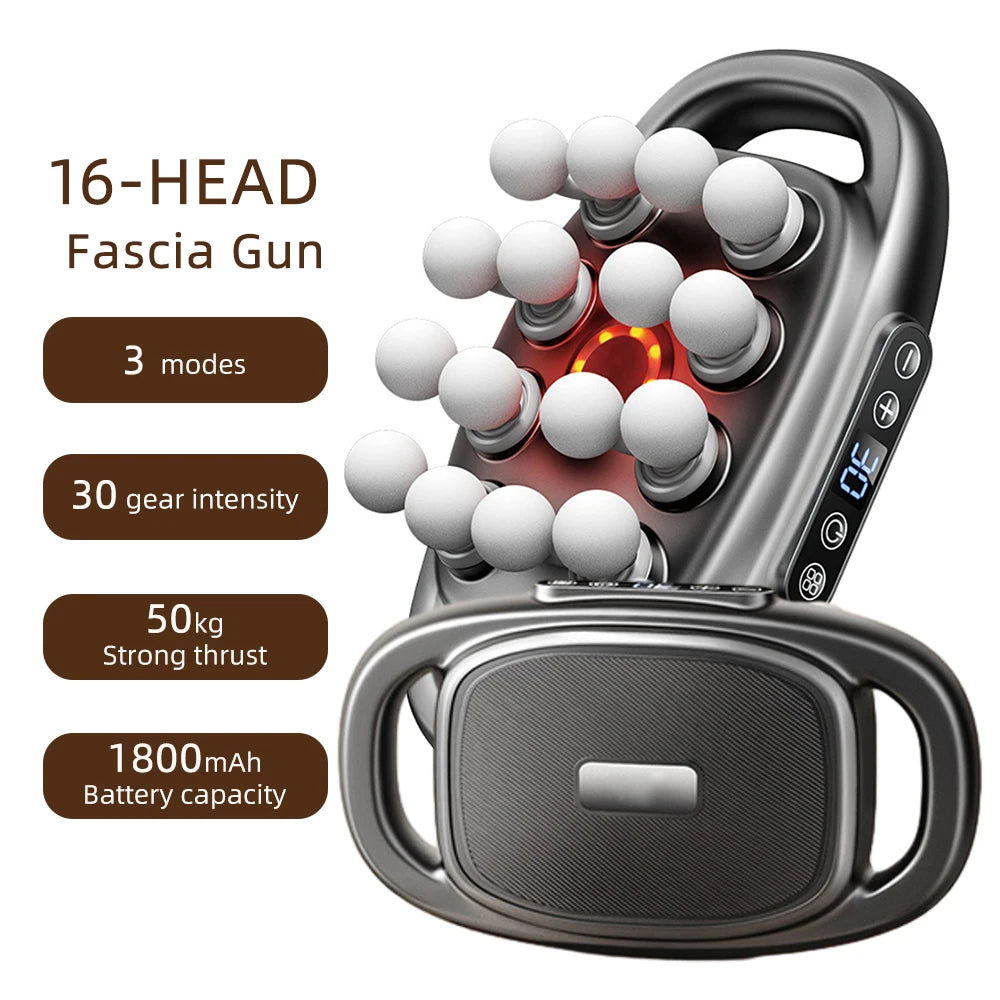 Deep Tissue Massage Gun - High Frequency Muscle Massager with 16/22/24 Heads for Full Body Pain Relief