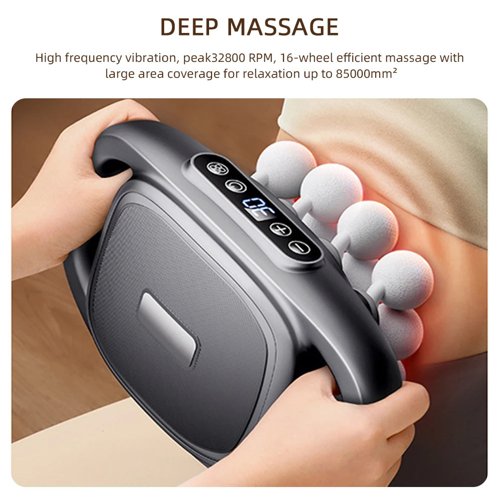 Deep Tissue Massage Gun - High Frequency Muscle Massager with 16/22/24 Heads for Full Body Pain Relief