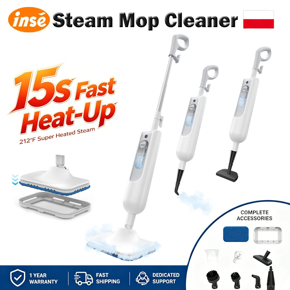 6-in-1 Steam Mop Cleaner - High TEmperature Steam Floor Cleaner For Tile, Hardwood and More