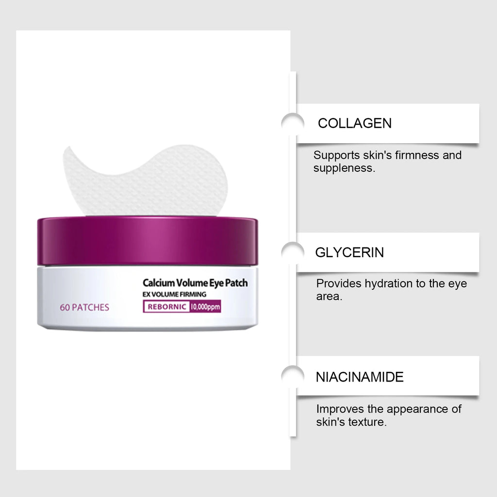 Calcium Anti - Aging Skincare Set - Facial Serum, Eye Patches and Moisturizing Balm