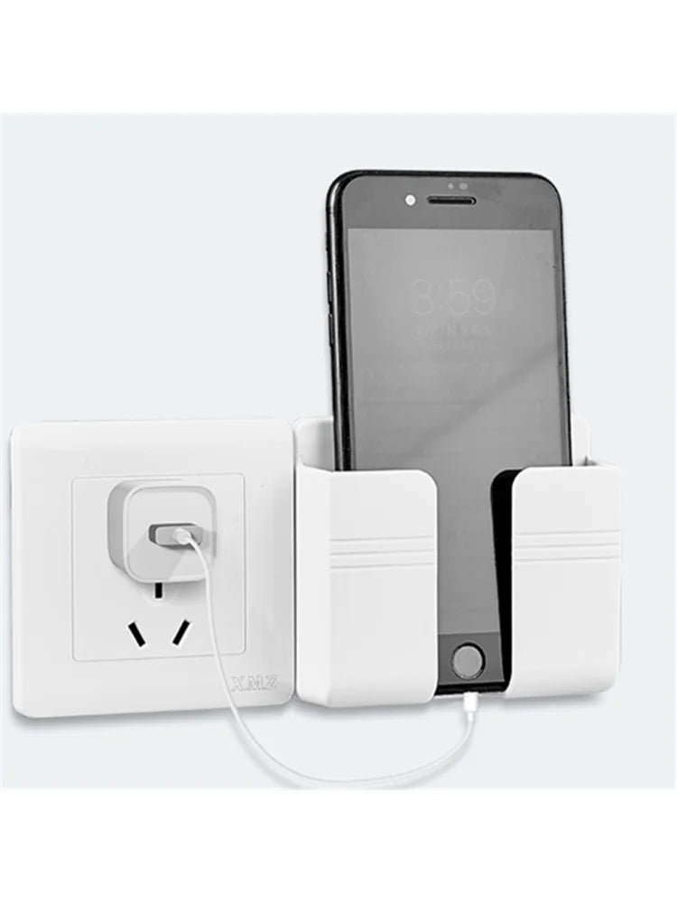 Wall Mount Phone and Remote Holder - No- Drill Storage Organizer (1, 2 or 4 Pack)