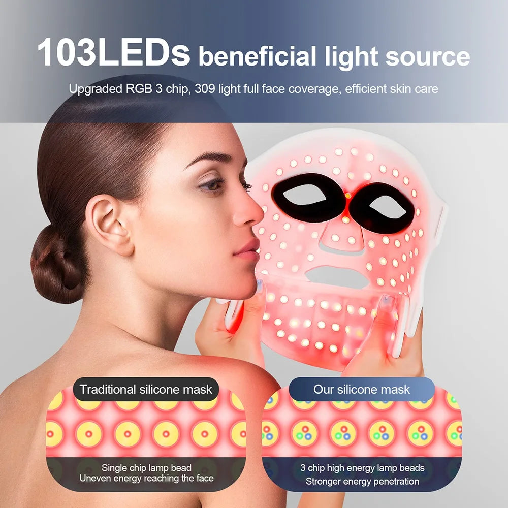 💥 7-Color LED Face and Neck Therapy Mask - Skin Rejuvenation