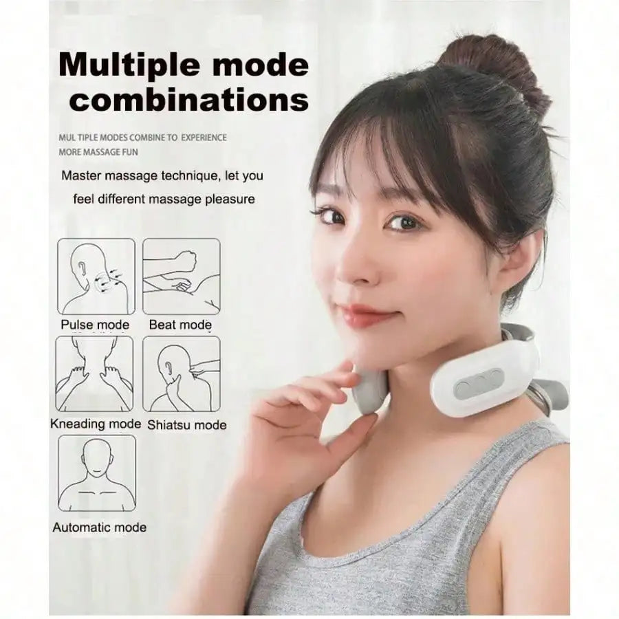 Smart Neck Massager With Heat - 16 Modes USB Vervical Pain RElief