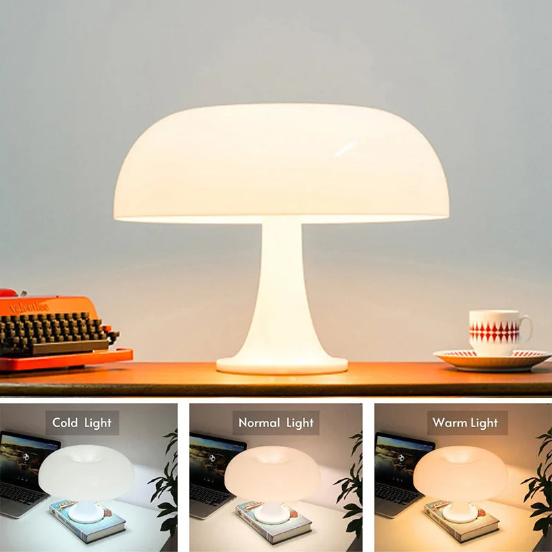 Modern Mushroom Table Lamp - Rechargeable LED Desk Lamp