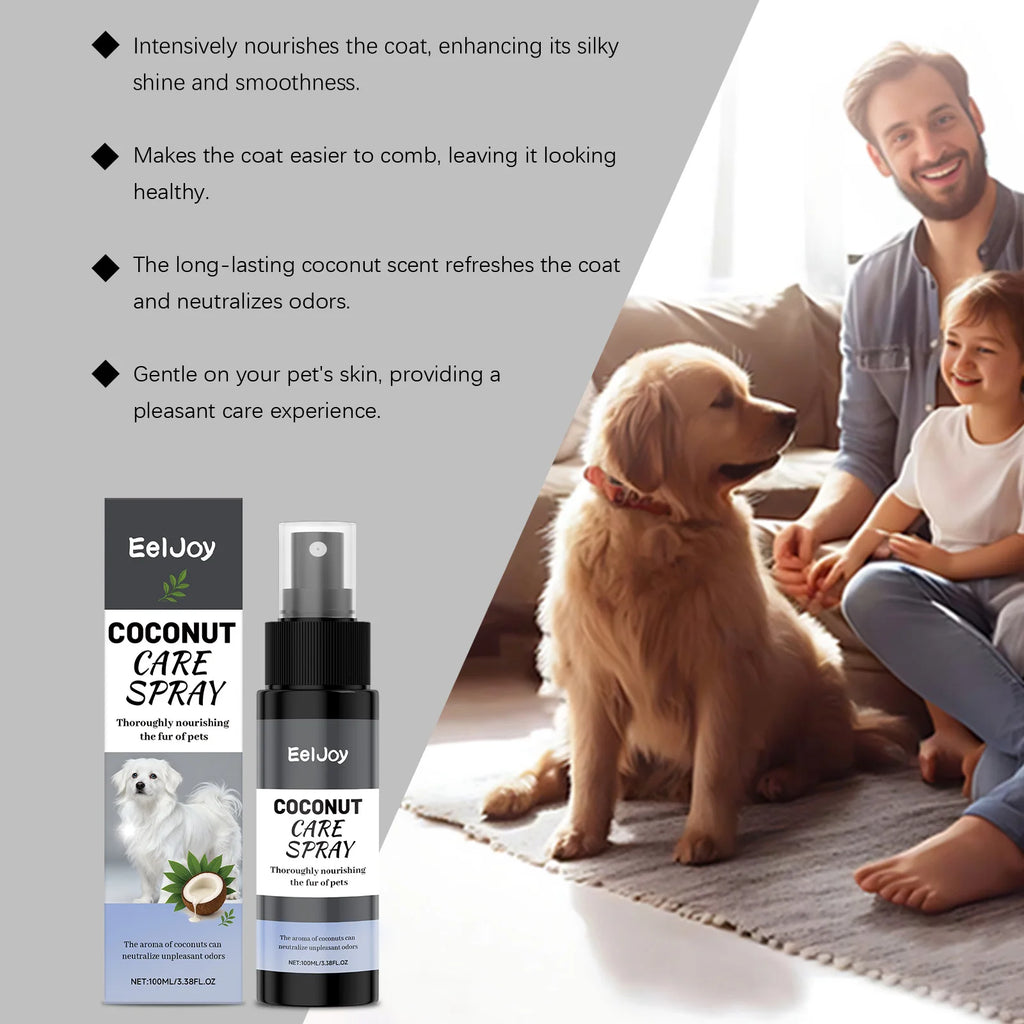 Coconut Pet Grooming Spray - Detangling and Coat Shine For Dogs and Cats