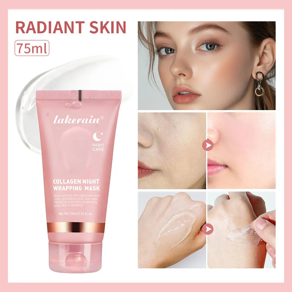 Korean Collagen Overnight Peel-Off Face Mask - Hydrating and Firming Night Treatment (75ml)