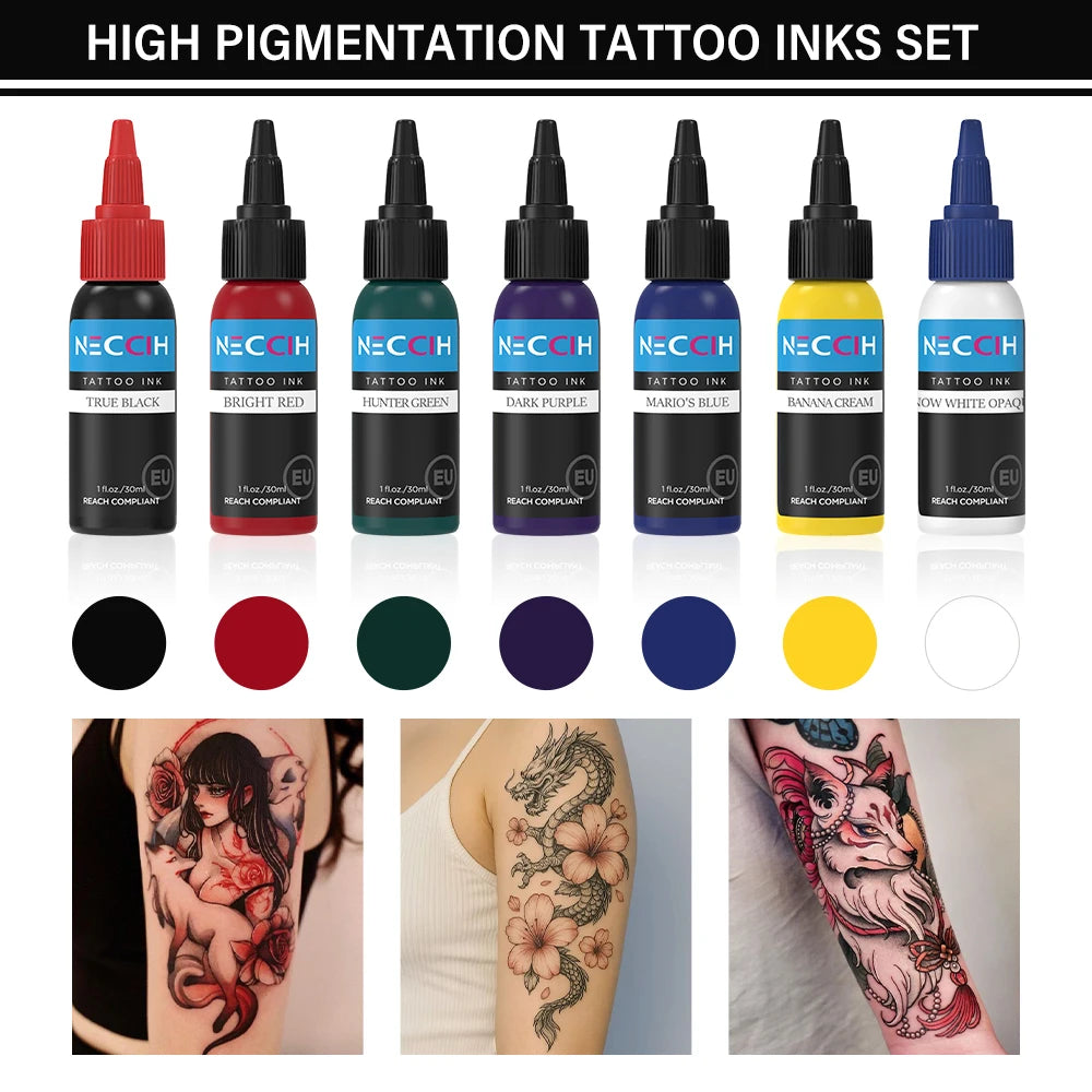 30ML  Professional Tattoo Ink - Long Lasting Pigment for Tatto and Permanent Makeup