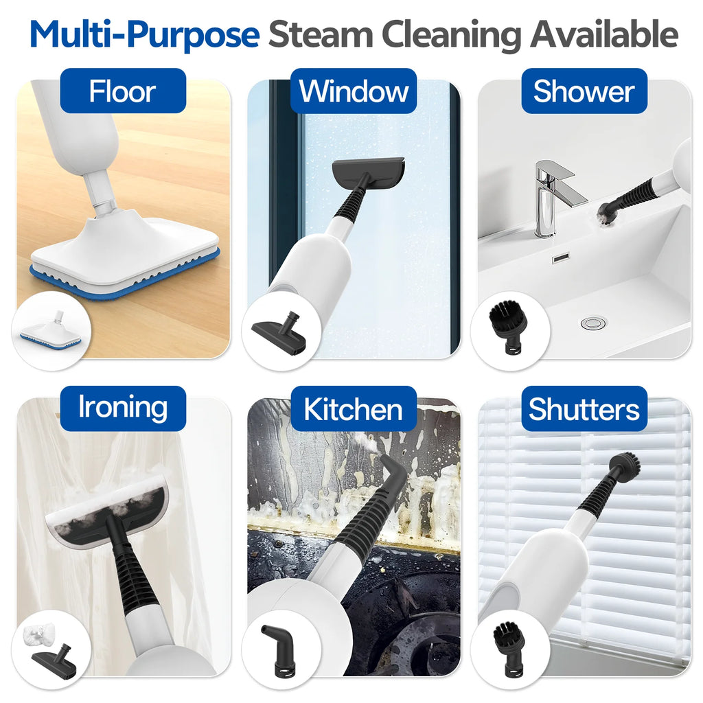 6-in-1 Steam Mop Cleaner - High TEmperature Steam Floor Cleaner For Tile, Hardwood and More