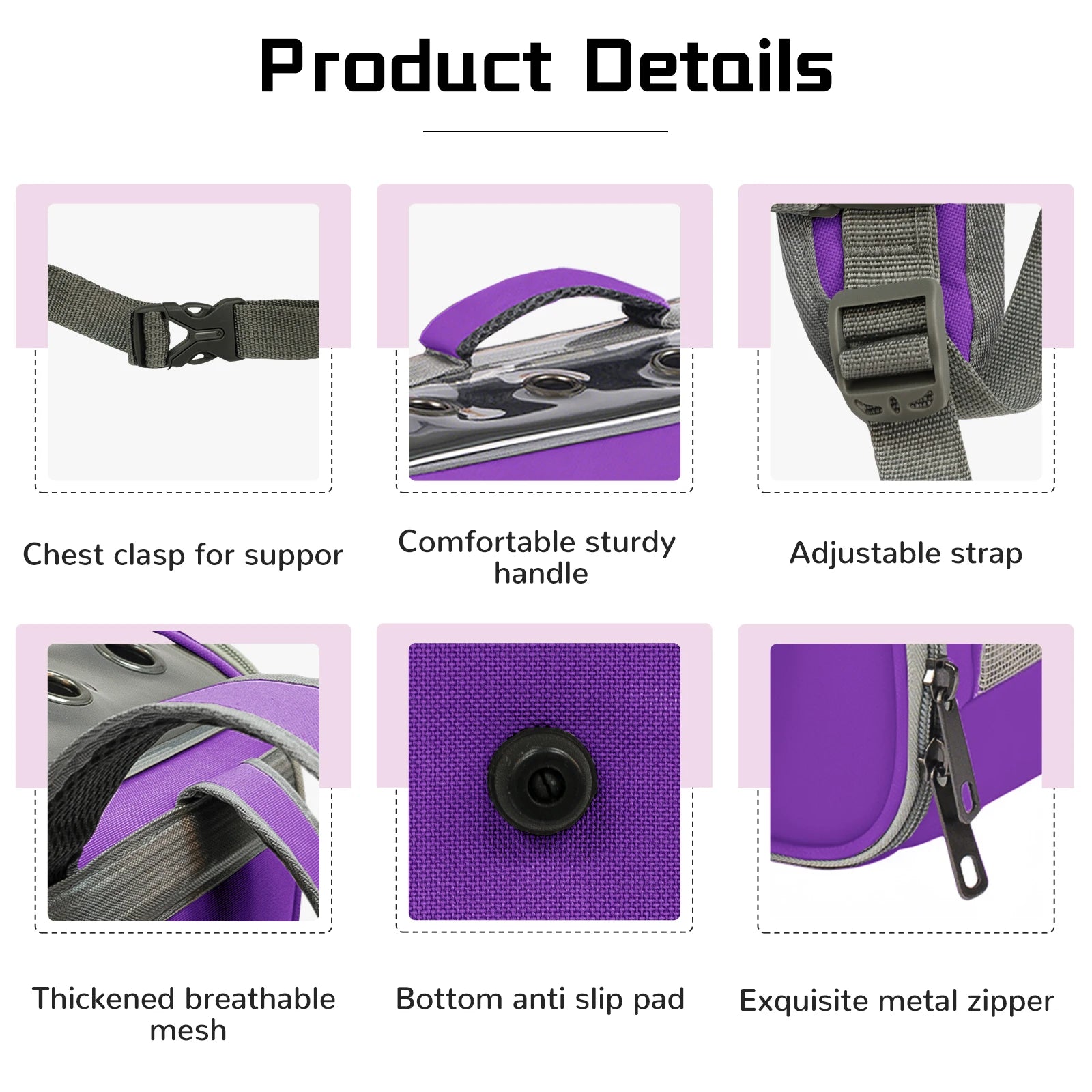 Breathable Pet Backpack Carrier - Foldable Travel Backpack for Cats and Small Dogs