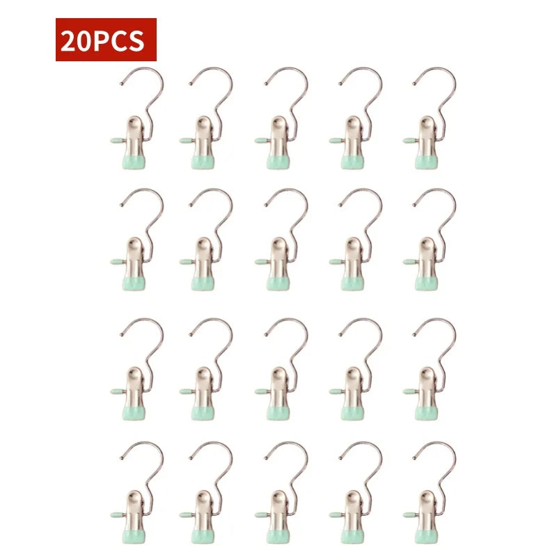 Space Saving Stainless Steel Pants  Hangers - Closet Organizer Clips (5-20 Pack)