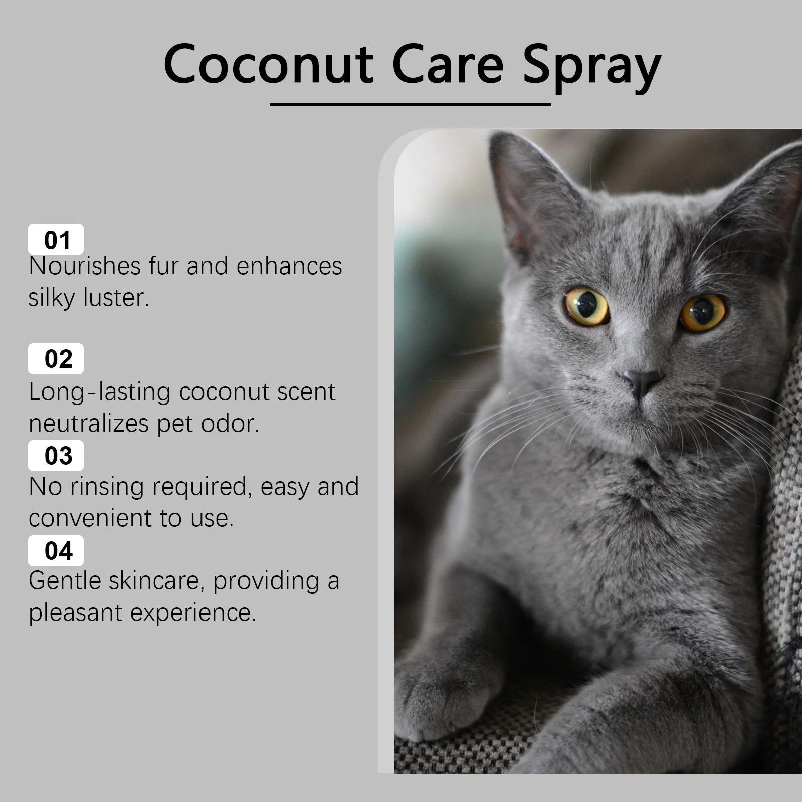 Coconut Pet Grooming Spray - Detangling and Coat Shine For Dogs and Cats