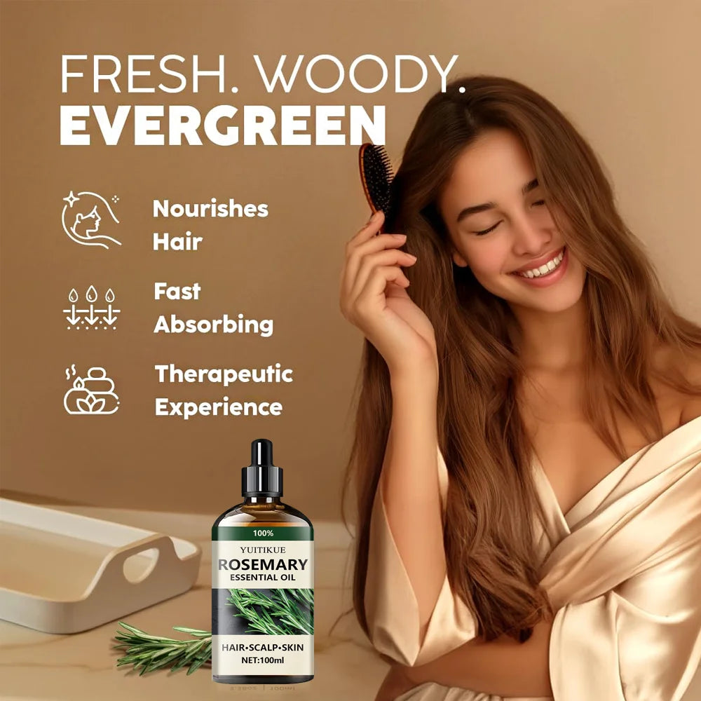 100% Pure Rosemary Essential Oil - Hair Growth, Scalp and Skin Care