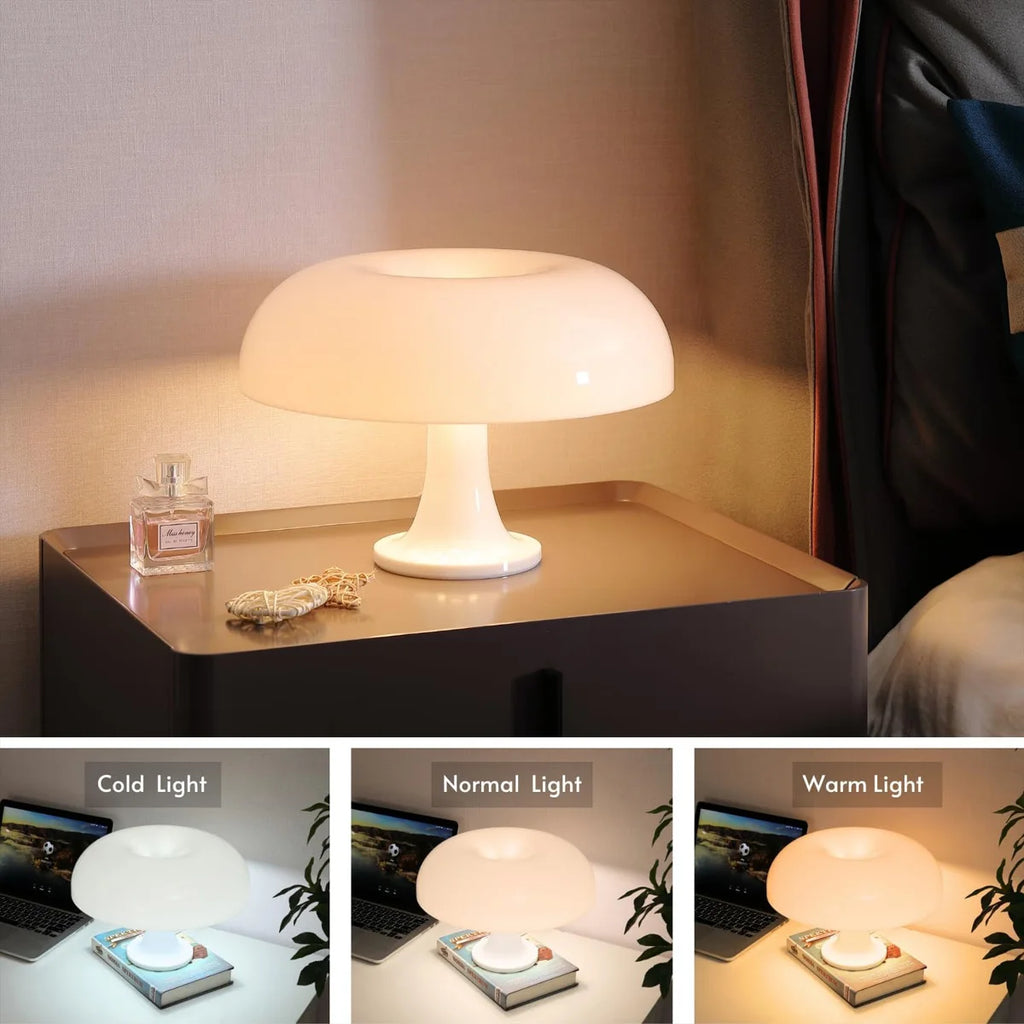 Modern Mushroom Table Lamp - Rechargeable LED Desk Lamp