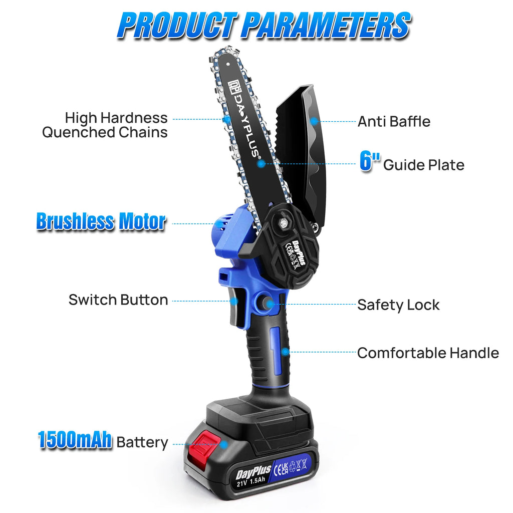 Mini Chainsaw Pro 6 Cordless - 2 Batteries Included