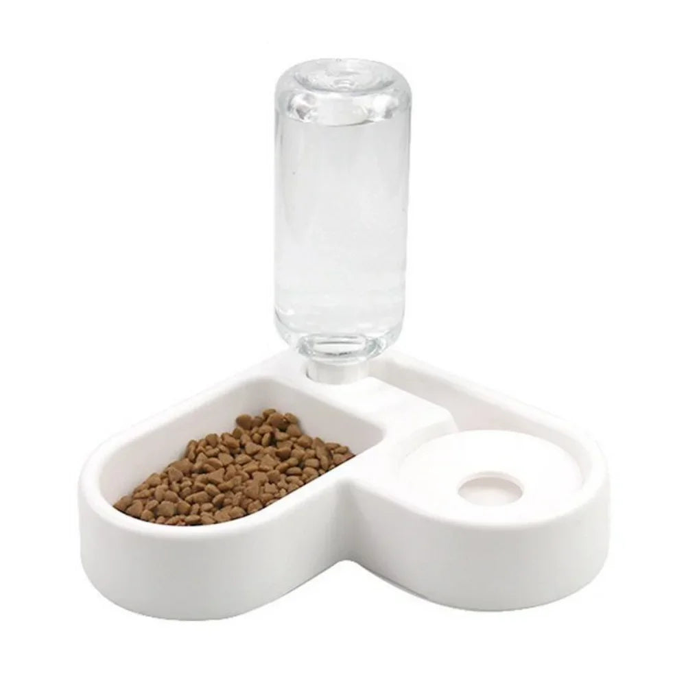 2- In -1 Automatic Pet Feeder and Water Bowl - 500ml Slow Feedling Bowl for Cats and Dogs