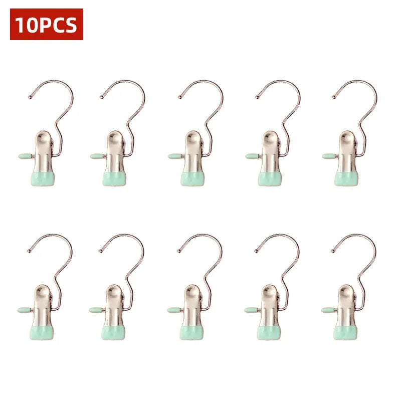 Space Saving Stainless Steel Pants  Hangers - Closet Organizer Clips (5-20 Pack)