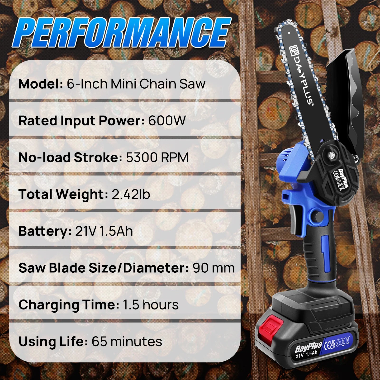 Mini Chainsaw Pro 6 Cordless - 2 Batteries Included