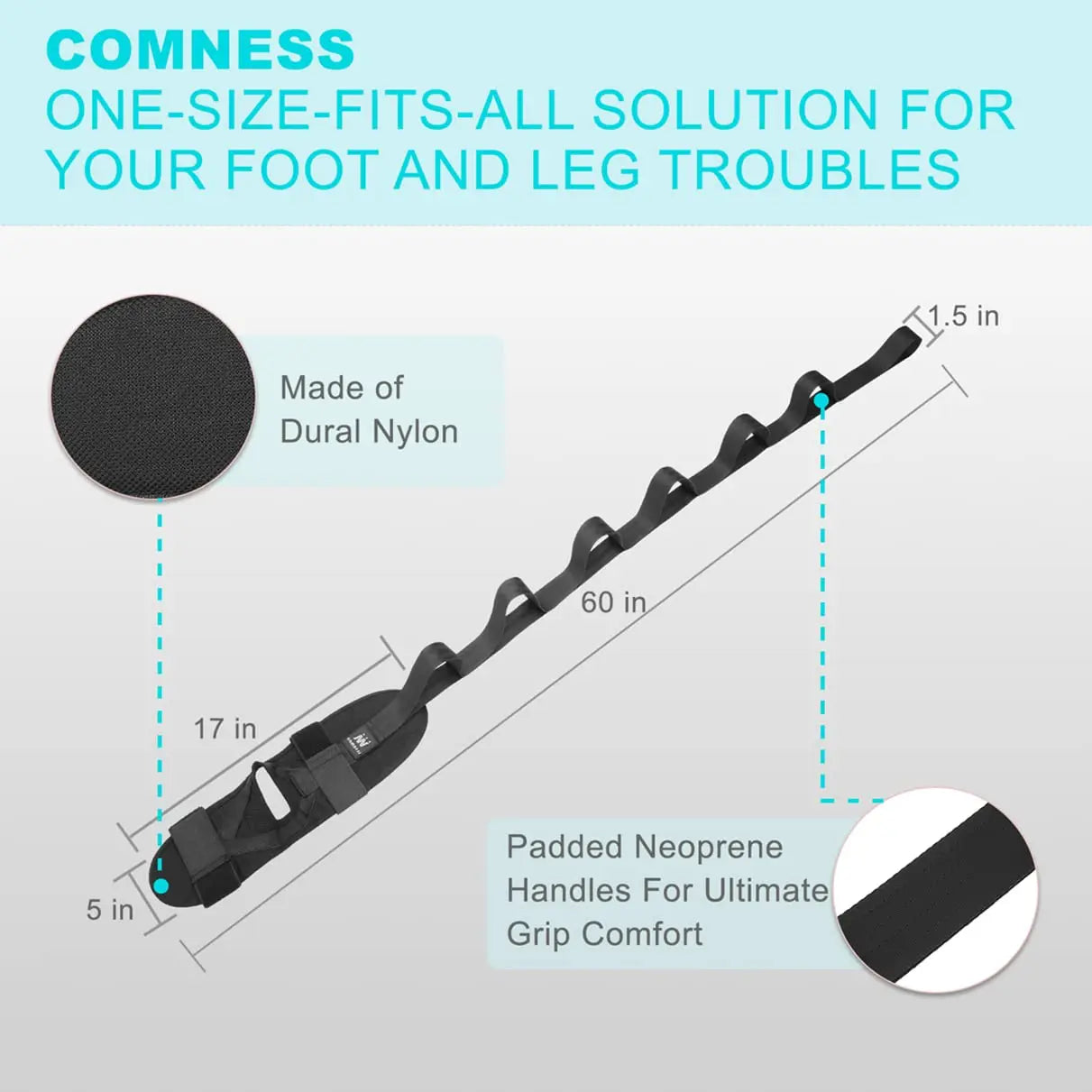 🔥 Premium Foot and Calf Stretching Strap - Flexibility and Recovery Trainer