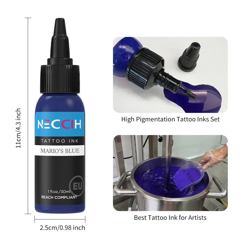 30ML  Professional Tattoo Ink - Long Lasting Pigment for Tatto and Permanent Makeup