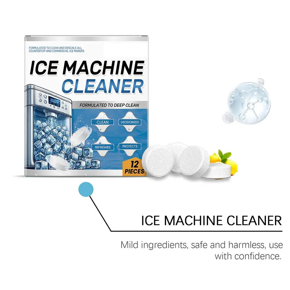 Ice Machine Cleaning Tablets - 12 Pack Descaler and Odor Remover