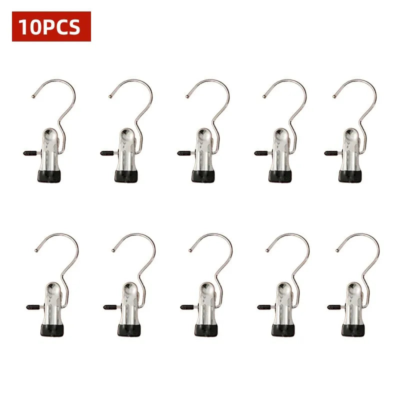 Space Saving Stainless Steel Pants  Hangers - Closet Organizer Clips (5-20 Pack)