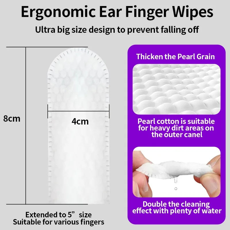Pet Ear Cleaning Finger Wipes / Gentle Ear Cleaner For Dogs and Cats.